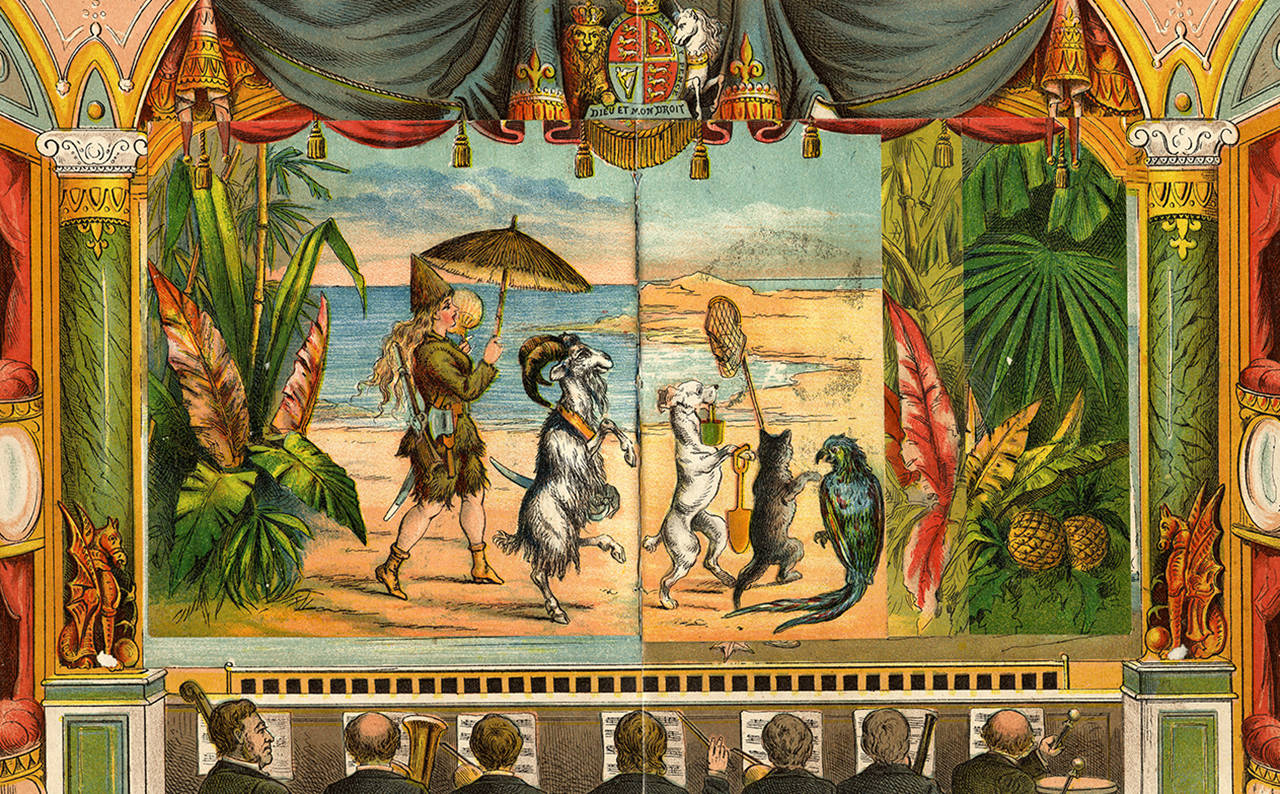 Printed programme for Robinson Crusoe at the Theatre Royal, Drury Lane, December 1881, England. © Victoria and Albert Museum, London